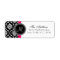 Damask Monogram Address Labels Black White