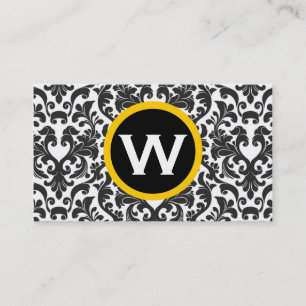 Damask Monogram Business Card