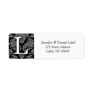 Damask Monogram K Return Address Labels