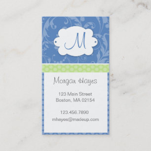 Damask Monogram Profile Card