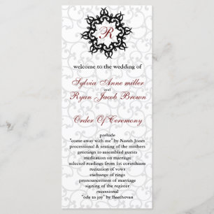 Damask MONOGRAM Wedding program Programme