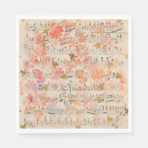 Damask Musical Bumblebee Napkin
