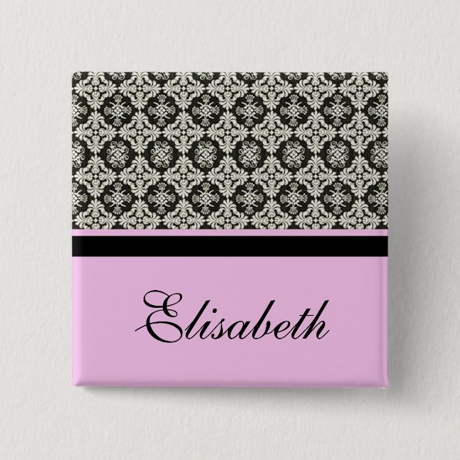 damask name button (Front)