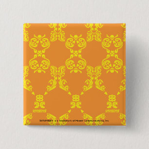 Damask Orange-Yellow 15 Cm Square Badge