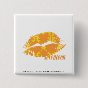 Damask Orange-Yellow 15 Cm Square Badge