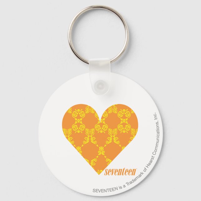 Damask Orange-Yellow 2 Key Ring (Front)