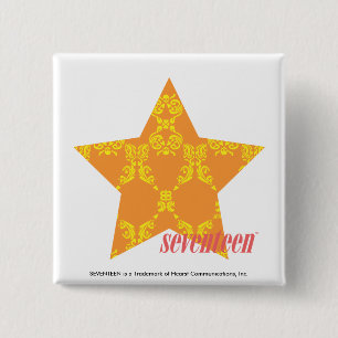 Damask Orange-Yellow 3 15 Cm Square Badge