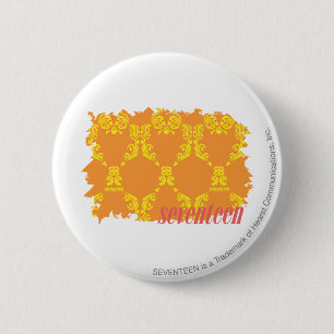 Damask Orange-Yellow 4 6 Cm Round Badge