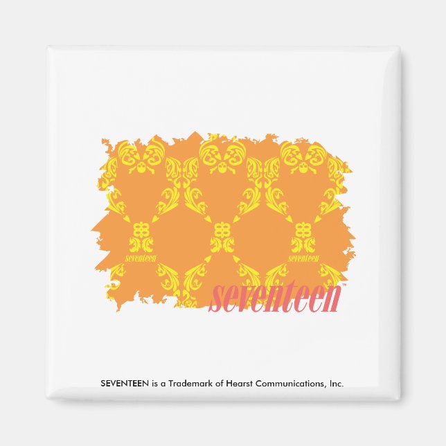 Damask Orange-Yellow 4 Magnet (Front)