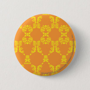 Damask Orange-Yellow 6 Cm Round Badge