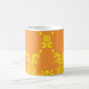 Damask Orange-Yellow Coffee Mug