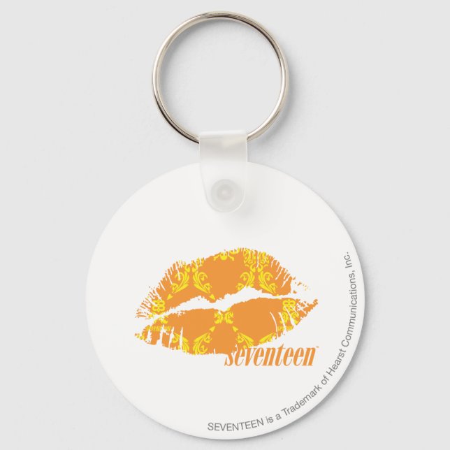 Damask Orange-Yellow Key Ring (Front)