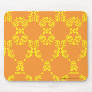 Damask Orange-Yellow Mouse Pad