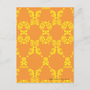 Damask Orange-Yellow Postcard