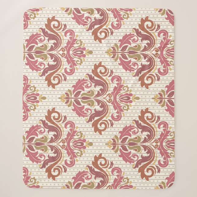 Damask orient colourful vintage. sherpa blanket (Front)