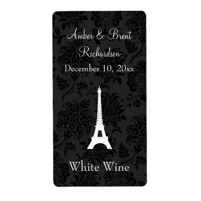 Damask Paris Wine Label (Front)