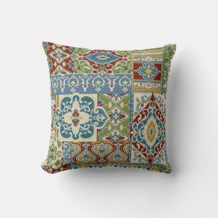Damask Patchwork: Colourful Turkish Vintage. Cushion