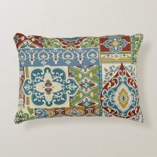 Damask Patchwork: Colourful Turkish Vintage. Decorative Cushion