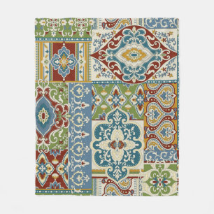 Damask Patchwork: Colourful Turkish Vintage. Fleece Blanket