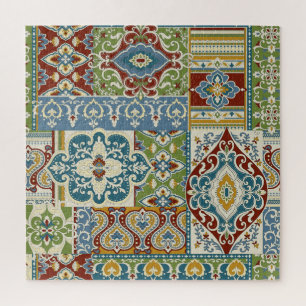 Damask Patchwork: Colourful Turkish Vintage. Jigsaw Puzzle