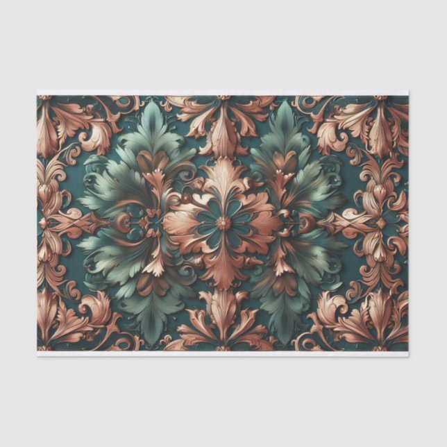 Damask Patina Decoupage Tissue Paper (Front)