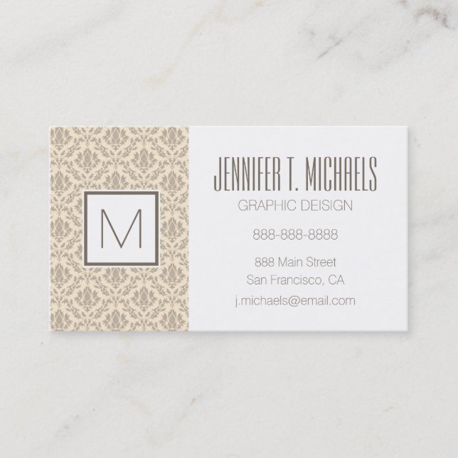Damask pattern 3 business card (Front)