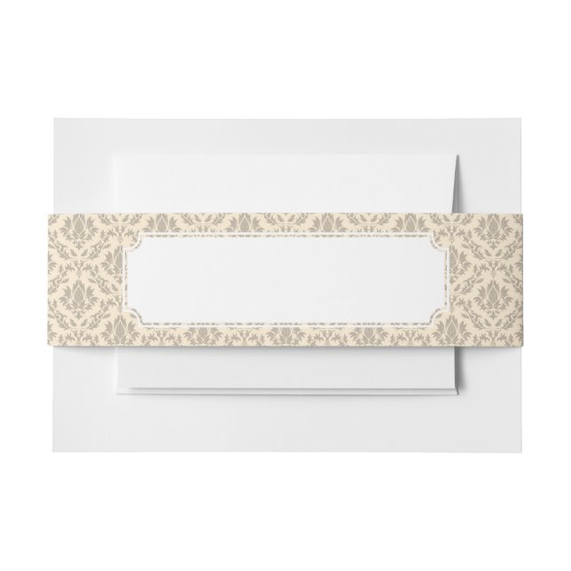 Damask pattern 3 invitation belly band (Front Example)