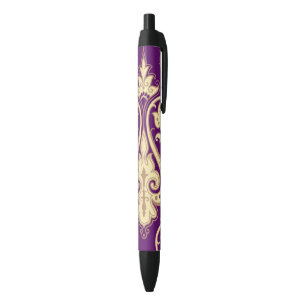 Damask Pattern 4 Black Ink Pen