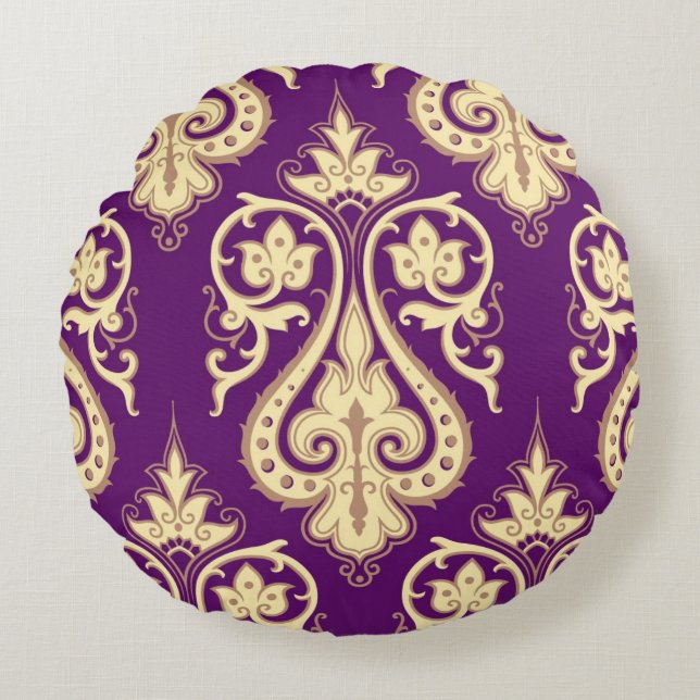 Damask Pattern 4 Round Cushion (Front)