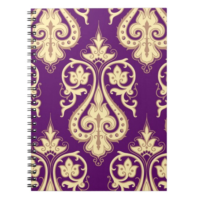 Damask Pattern 4 Spiral Notebook (Front)