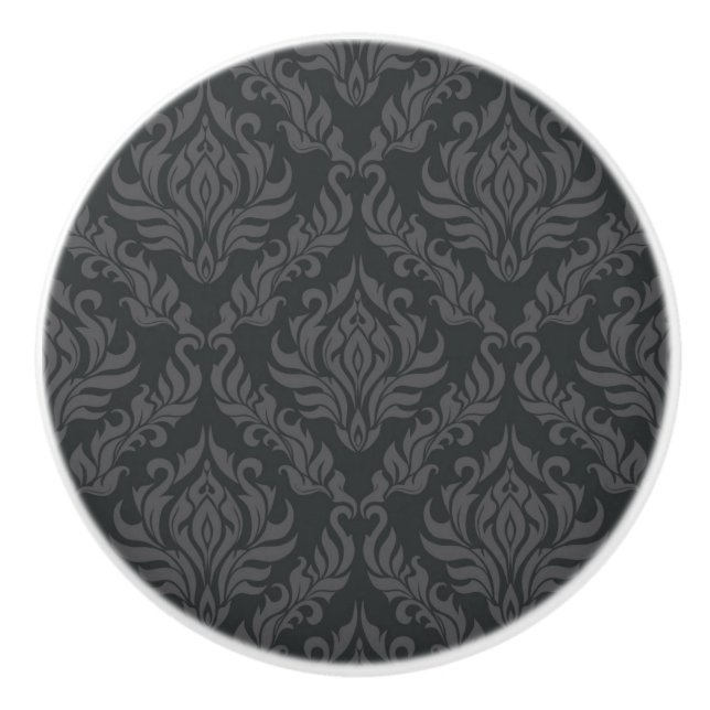 Damask Pattern 6 Ceramic Knob (Front)