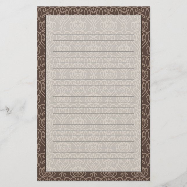 Damask pattern 6 stationery (Front)