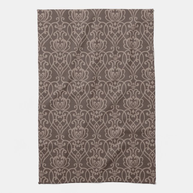 Damask pattern 6 tea towel (Vertical)