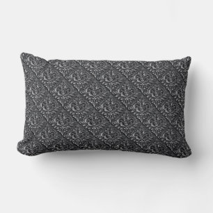 Damask Pattern Black Background-23961 Lumbar Cushion