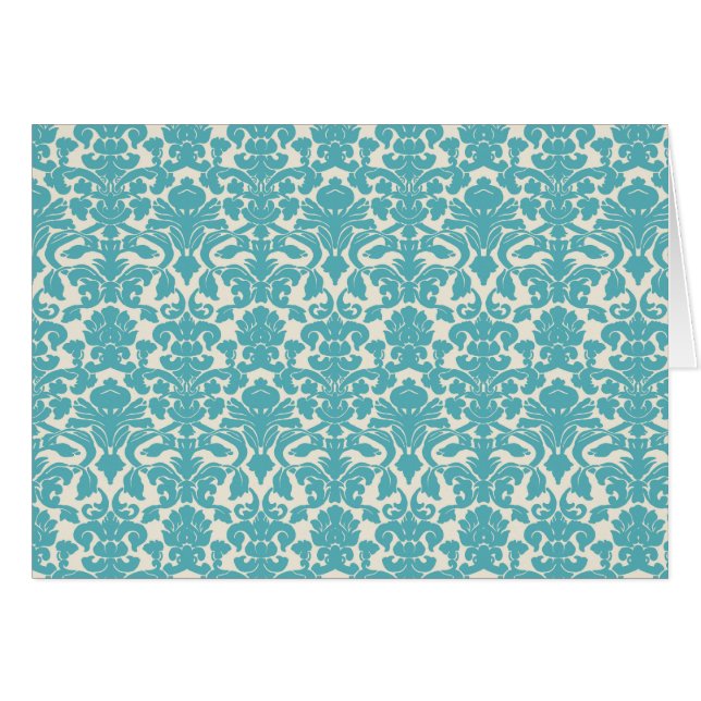 Damask Pattern, Blue Damask, French Damask (Front Horizontal)