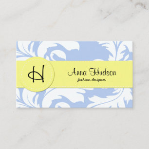 Damask Pattern, Blue Damask, French Damask Business Card