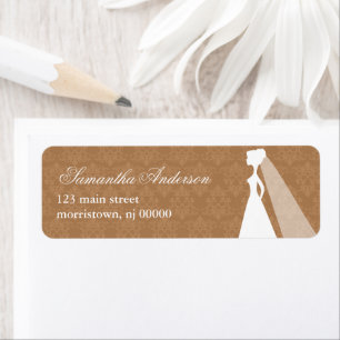 Damask Pattern Bridal Shower Address Labels