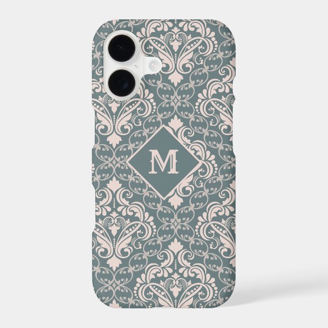 Damask Pattern custom monogram phone cases (Back)