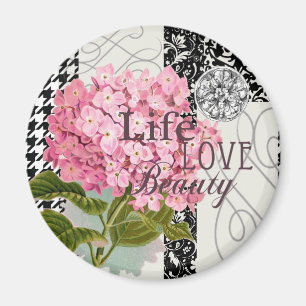 Damask Pattern Floral Decor Love Life Magnet