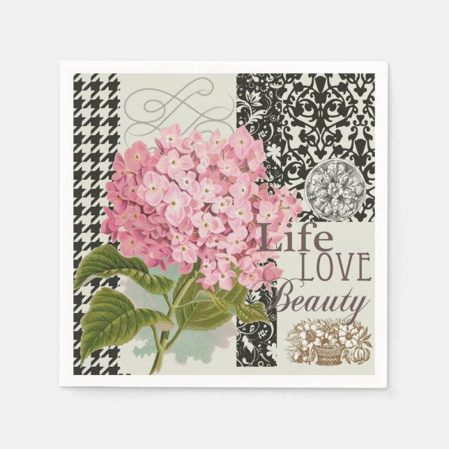 Damask Pattern Floral Decor Pretty Napkin (Front)