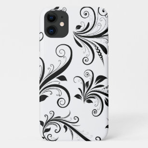 Damask Pattern, French Damask, Black and White Case-Mate iPhone Case