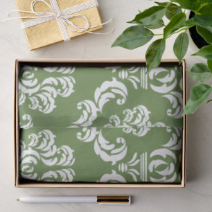 Damask Pattern, Green Damask, French Damask Tissue Paper