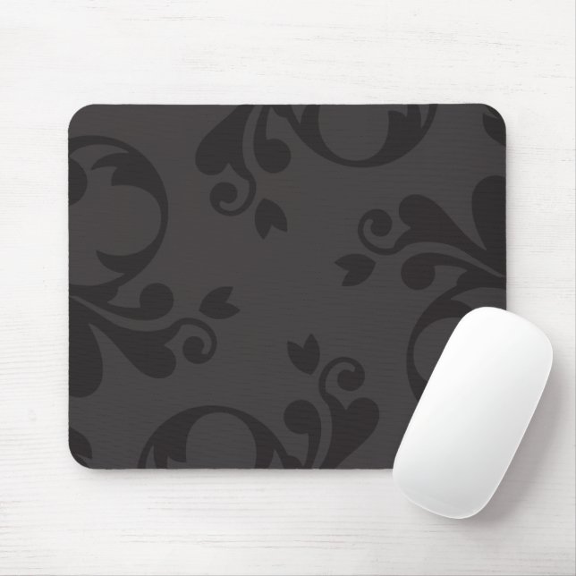 Damask Pattern, Grey Damask, French Damask Mouse Pad (With Mouse)