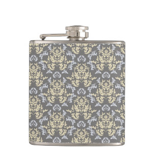 Damask pattern hip flask
