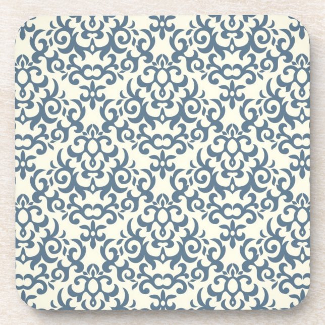 Damask pattern on gradient background 2 coaster (Front)