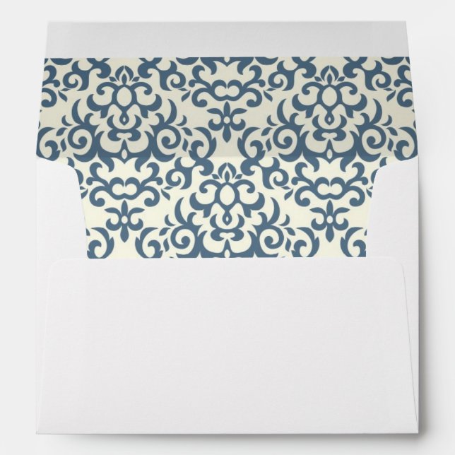 Damask pattern on gradient background 2 envelope (Back (Bottom))