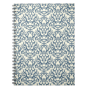 Damask pattern on gradient background 2 spiral notebook