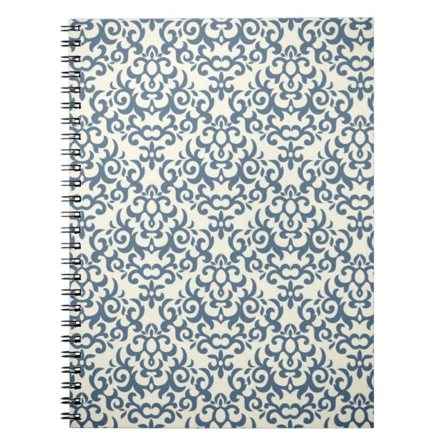 Damask pattern on gradient background 2 spiral notebook (Front)