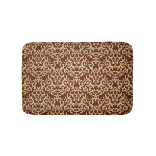 Damask pattern on gradient background bath mat