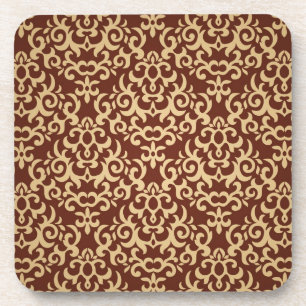 Damask pattern on gradient background coaster